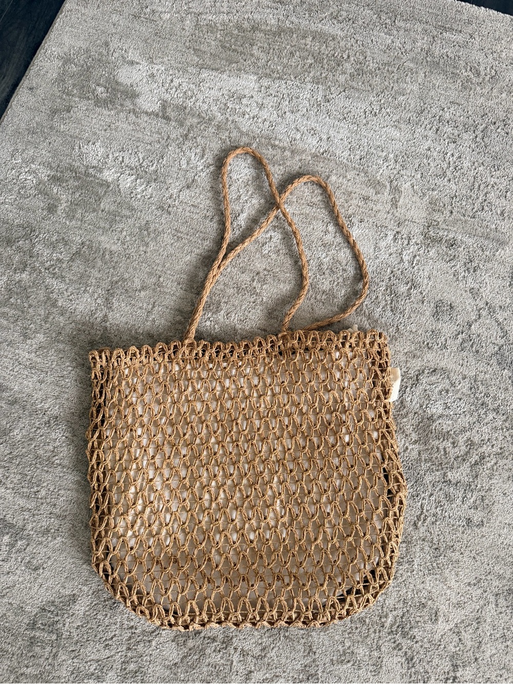 Woven Straw Tote Bag - Natural Brown Shoulder Bag